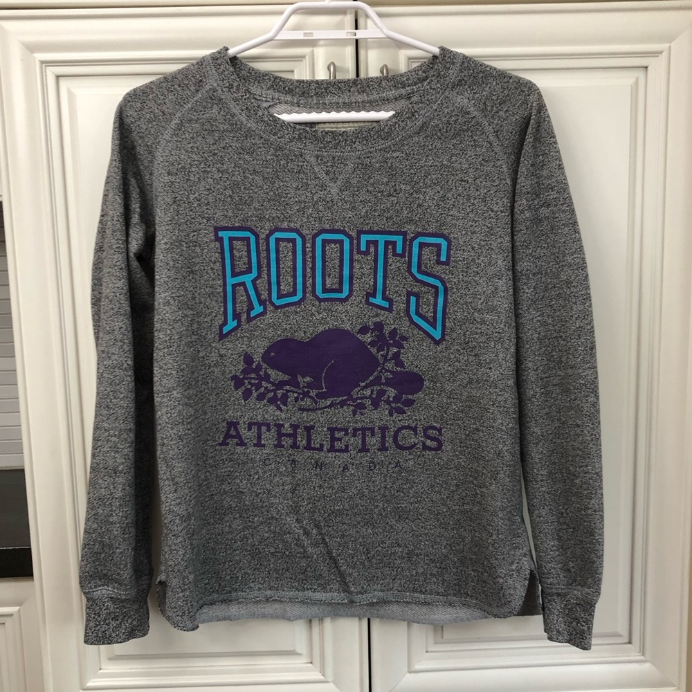 Roots grey salt and pepper logo sweatshirt